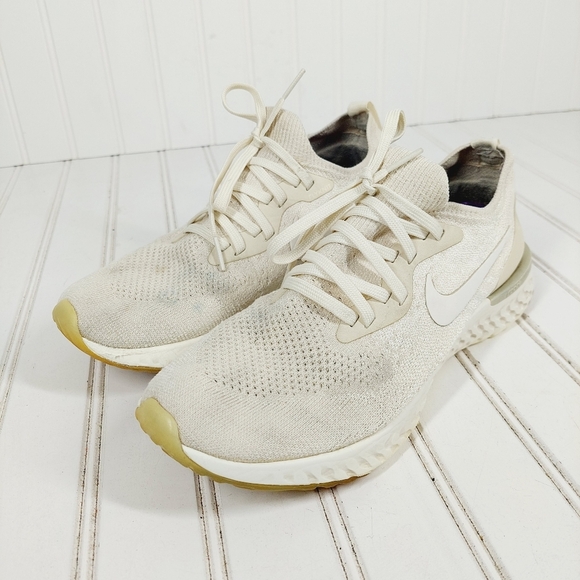 Nike Epic React Flyknit Light Cream Athleisure Running Sneakers E7 - Picture 2 of 12